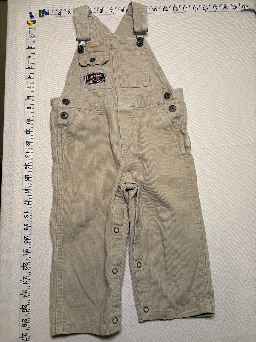 Vintage Carter’s Watch the Wear Corduroy Overalls 24M
